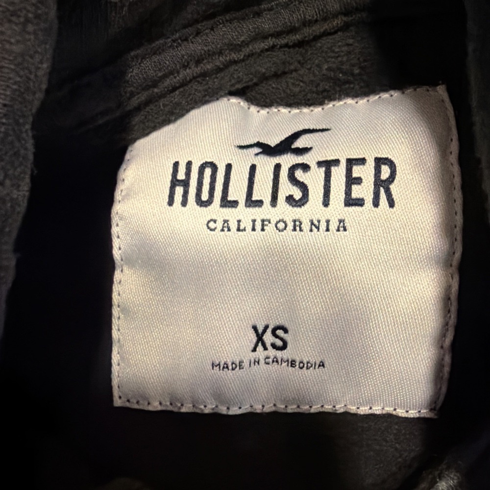Y2K Hollister California Hoodie XS CHARCOAL GRAY SKATER GRUNGE STREETWEAR SURFER - Picture 2 of 7